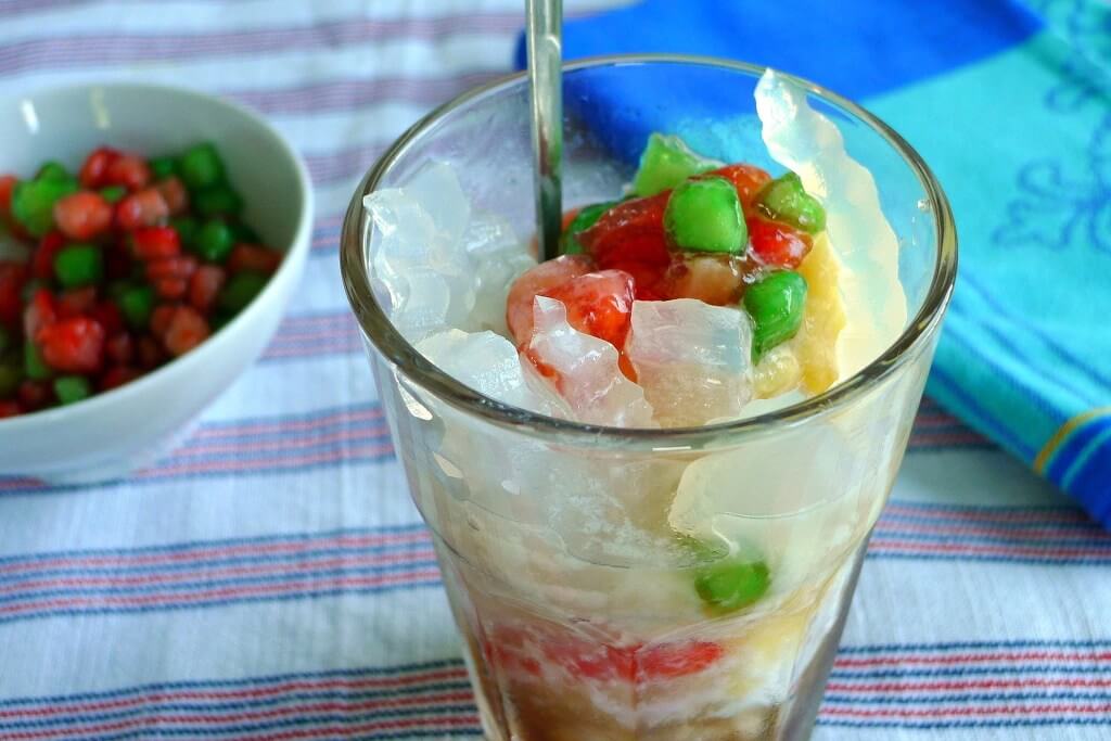Cha houy teuk – chè thạch rau câu